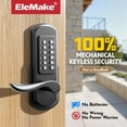 thumbnail image 4 of Elemake Mechanical Door Lock with Handle, Left Handed Keyless Entry Door Lock with Keypad, Combination Door Lever Lock - Not Deadbolt, 4 of 4
