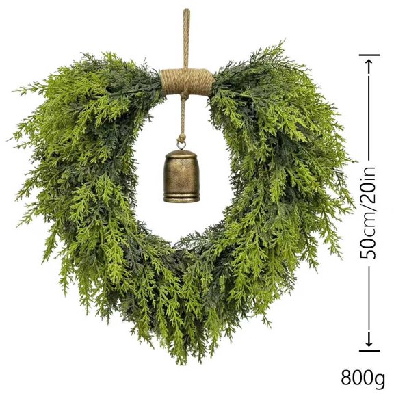 Christmas Bell Cedar Christmas Wreath, Green, 20-Inch