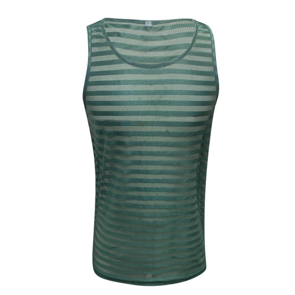 Baqcunre Tank Tops Men Ice Silk Vest Fitness Wide Shoulder Running Sports Seamless Quick Drying Inside And Outside Wear Summer Youth. Sleeveless Tshirts For Men Tops For Men Green L