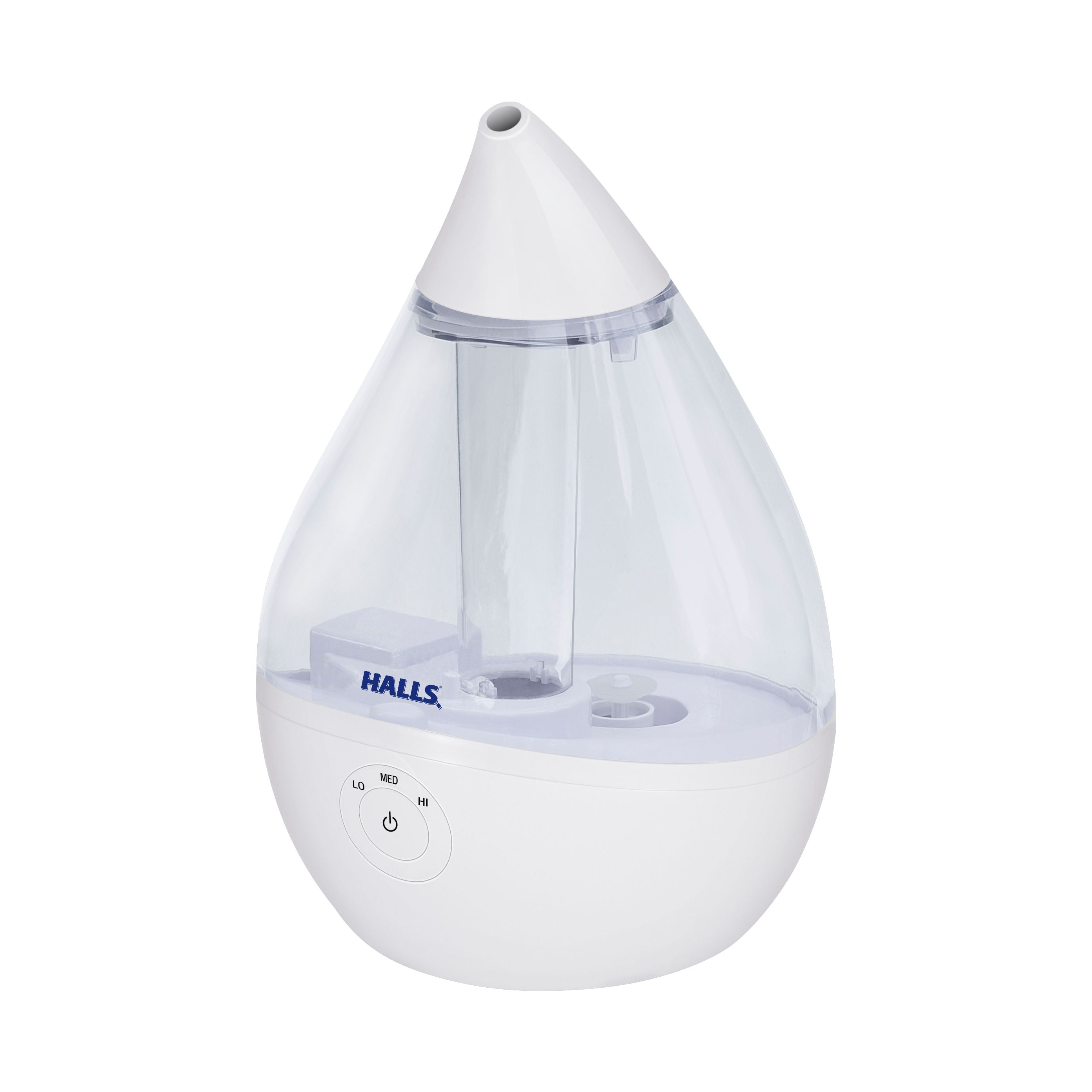 Crane x HALLS Droplet Cool Mist Humidifier, 0.5 GAL, Clear/White