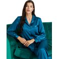 thumbnail image 4 of LONXU Womens Satin Pajama Set Long Sleeve Lounge Sets Two Piece Button Down Shirts and Pants PJs Soft Sleepwear Set Plus XS-XXXL, 4 of 5