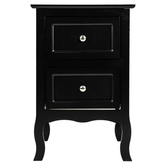 Zimtown Black Night Table Storage Table,Wood End Table Nightstand Side Table