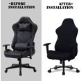 thumbnail image 3 of shiyou-Slipcovers Cloth Stretch Polyester Chair Cover for Reclining Racing Gaming Chair (Only Chair Covers) (Black), 3 of 4