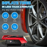 Bullseye Tire Inflator 150 PSI Portable Air Compressor Electric Pump For Car Auto LED Tire Pressure Gauge 12V DC