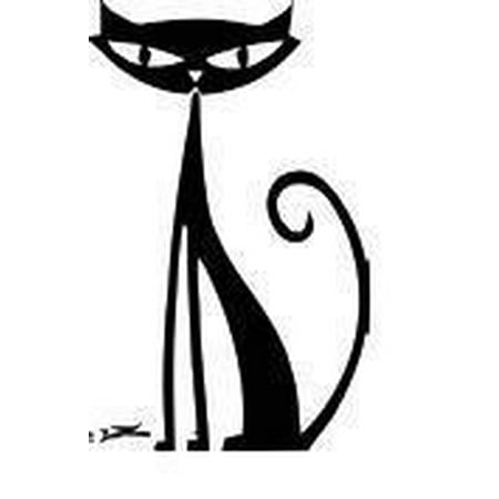 Skinny Cat Wall Decal Picture ArtLiving RoomHome Decor Sticker Vinyl Wall Decal