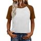 thumbnail image 1 of Camisetas de manga corta de verano para mujeres Moda de manga de raglan Color bloqueado cuello redondo Blusa casual Camisetas de manga corta de mujer Casual, 1 of 8