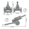 thumbnail image 4 of BMC Classic Marx Military Howitzers - Gray 3pc Plastic Army Men Field Artillery, 4 of 6