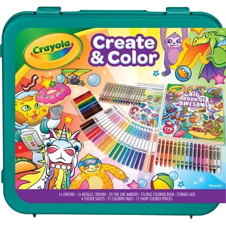 Crayola Epic Create & Color Art Coloring Case 75 Pieces Boys and Girls, Child