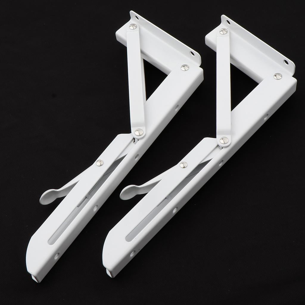 WLPZXP 2 Pieces Folding Shelf Brackets K Type Spring Steel Brackets Shelf Hardware 10inch