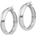 thumbnail image 2 of Sterling Silver 6X30mm Polished Hoop Earrings (26 X 30) Made In India qe6735, 2 of 5