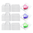 thumbnail image 2 of 200Pack Wax Melt Container 1.3 Oz,Wax Melt Single Square Flip Top Clear Empty Plastic Square Tray A, 2 of 5