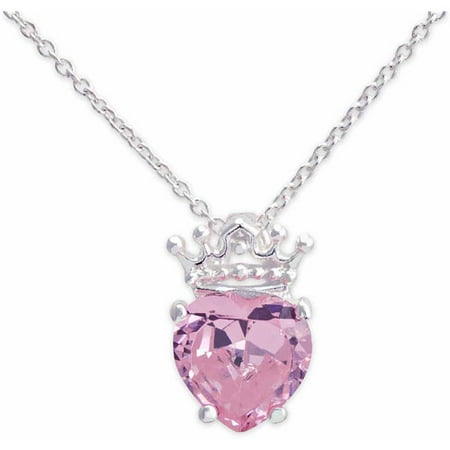 Disney - Disney Brass Pink Cz Tiara Pendant W/ Chain