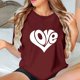 thumbnail image 4 of Camisetas de Manga Corta para Mujeres, Camiseta de Cuello Redondo Impresa de Moda, Primavera Y Verano Casual, 4 of 8