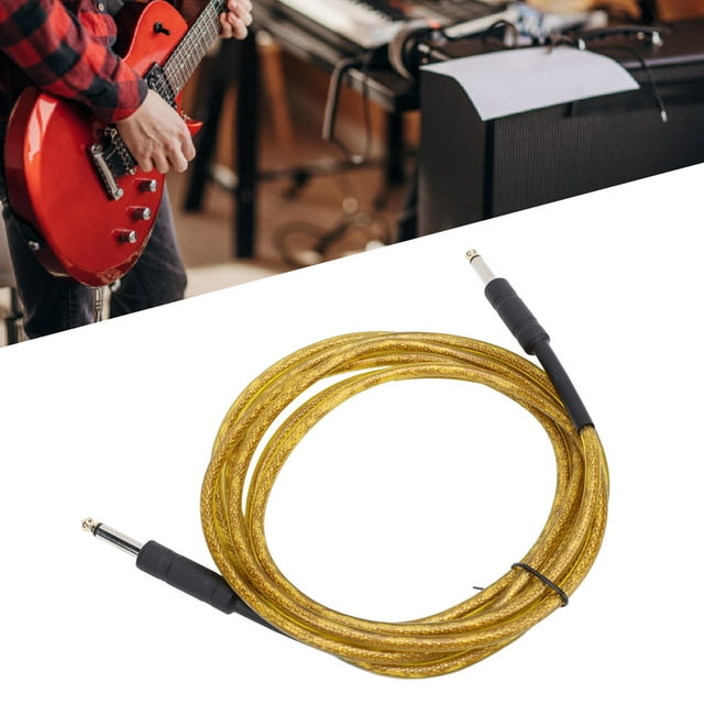 Guitar Instrument Cable, 6.35mm Male to Male Straight to Straight TRS Audio Cable for Electric Guitar, Bass, Keyboard, Mixer, Equalizer, Advanced Noise Reduction