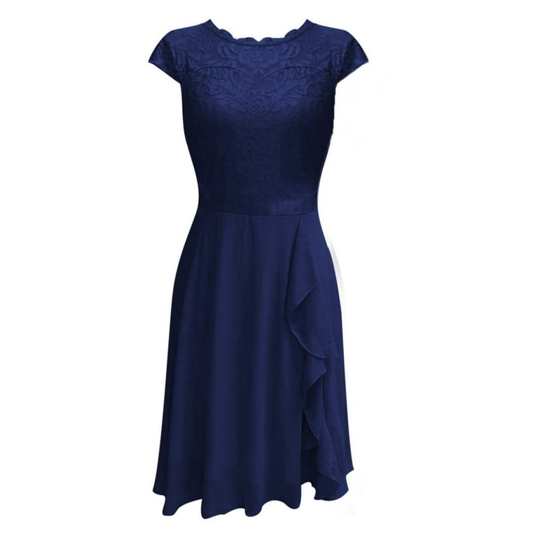 chiffon fit and flare midi dress Puff Sleeve Chiffon Fit & Flare Midi Dress (Women)