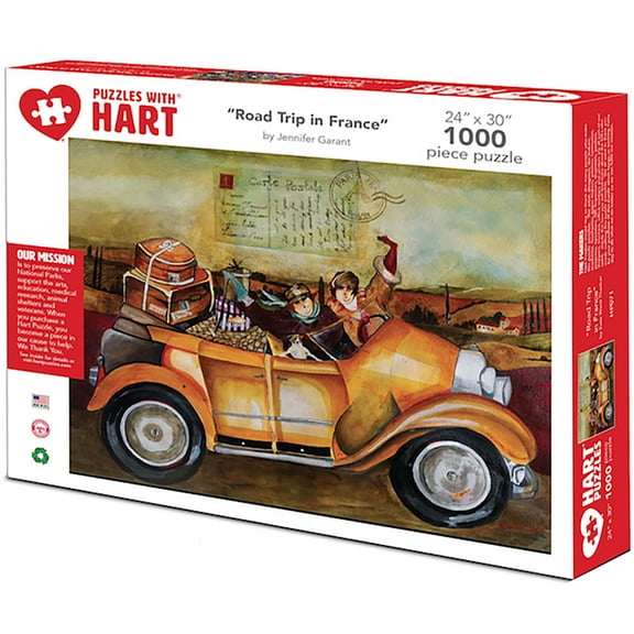 Hart Puzzles 1000-Piece Road Trip in France by Jennifer Garant Interlocking Jigsaw Puzzle