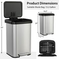 thumbnail image 3 of YYAo Trash and Recycling Bin, Kitchen Garbage Can Rubbish Bin,13.2 Gallon Step Trash Can with Soft Close Lid and Deodorizer Compartment-Silver, 3 of 7
