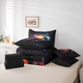 thumbnail image 6 of Manfei Glowing Spiral Galaxy 7-Piece King Bedding,Celestial Stars King Bed in a Bag,Black,Black Reversible, 6 of 7