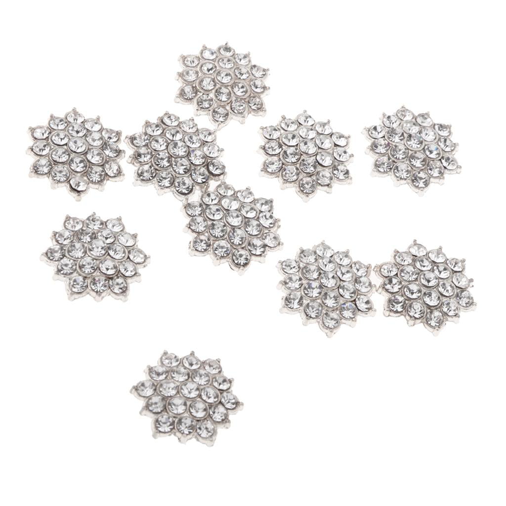 10pcs Crystal Diamante Pearl Flatback Embellishment Wedding Favours Decor 15mm 