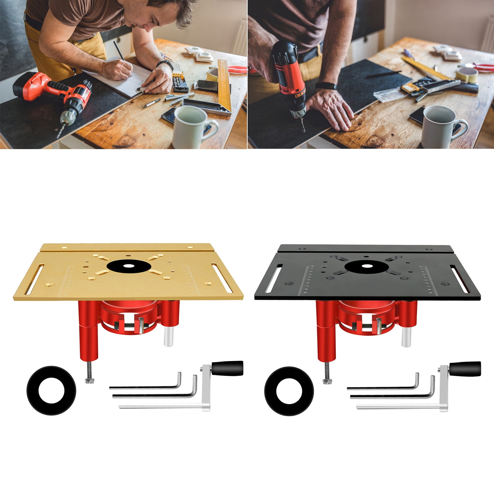 RUISINERY Precise Router Table Lift Systems for 2.51-2.56inch Motors Compatible for S 8-2 Router Tables with Insertion Rings
