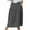 Dark Gray, variant on HAiming Women's Elastic Waist Pleated Skirt 2025 Plus Size Summer Casual Loose Mid Length Skirt Dress with Pocket