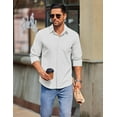 thumbnail image 2 of COOFANDY Mens Long Sleeve Button Down Shirts Untucked Shirts for Men Casual Dress Shirts Wedding Shirts, 2 of 6