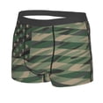 thumbnail image 2 of Balery Jungle Green Camo USA Flag Men's Boxer Briefs, Soft and Breathable Cotton Underwear with nylon Waistband-Small, 2 of 9
