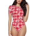 thumbnail image 1 of Balery valentine day with heart Body de cuello redondo de manga corta para mujer Tops de manga corta Tops básicos-Medium, 1 of 7