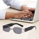 thumbnail image 5 of Gafaol de estilo retro Mujeres Hombres Protección Gafaol Plata Hugo Gafas de moda, 5 of 8