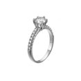 thumbnail image 3 of 1.00 CT Diamond Engagement Ring in 14K White Gold (I-J color,SI1-SI2 clarity) Solitaire w Accents 6 prongs Round, 3 of 4