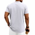 thumbnail image 6 of Men's Summer Vintage Solid Crewneck T-Shirt, Short Sleeve Textured Stretch Casual Tee, Loose Breathable Vacation Daily Wear, Big and Tall Sizes S-3XL Gray, 6 of 9