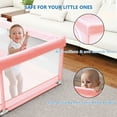 thumbnail image 4 of TEAYINGDE Baby Playpen Large Play Yard Fence for Toddlers,71"x47" Pink, 4 of 8