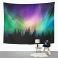 thumbnail image 2 of ZEALGNED Colorful Canada Multicolored Northern Lights Aurora Borealis on Canadian Forest Wall Art Hanging Tapestry Home Decor for Living Room Bedroom Dorm 51x60 inch, 2 of 2