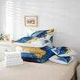 thumbnail image 6 of Manfei Modern Fulid Art 7-Piece Twin Bedding Sets,Maeble Pattern Bedding Comforter Set,Glod White Blue Sheet Sets For Kids,Ultra Soft Home Decor Reversible, 6 of 8