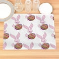 thumbnail image 7 of Easter Bunny Pattern Placemat Cotton Linen Fabric Table Mats Family Dinner Tableware Kitchen Table Mat, 7 of 7