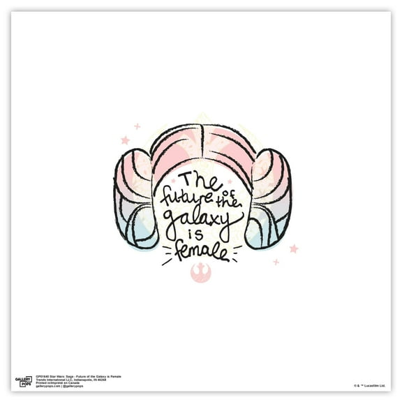 Gallery Pops Star Wars: Saga - Future of the Galaxy is Female Wall Art, Unframed Version, 12" x 12"