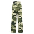 thumbnail image 5 of Zpanxa Women's Printed Wide Leg Pants with Drawstring Waist and Pockets Comfort Fit Full Length Casual Trousers for Everyday Wear Army Green S, 5 of 5