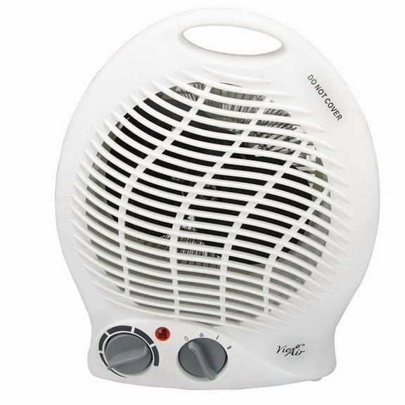 Vie Air 2-Settings White Home Fan Heater With Adjustable Thermostat