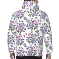 thumbnail image 3 of Bingfone Violets Flowers Men's Drawstring Hoodie Long Sleeve Pocket Sweatshirts-Medium, 3 of 6