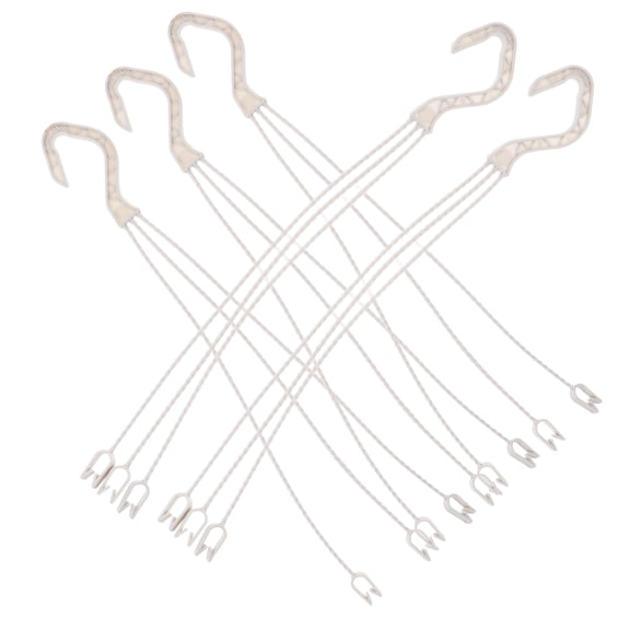 MIPCASE 5-Pack White Plastic Hanging Hooks for Flower Pots, Pot Holder Hangers for Garden and Home Decor