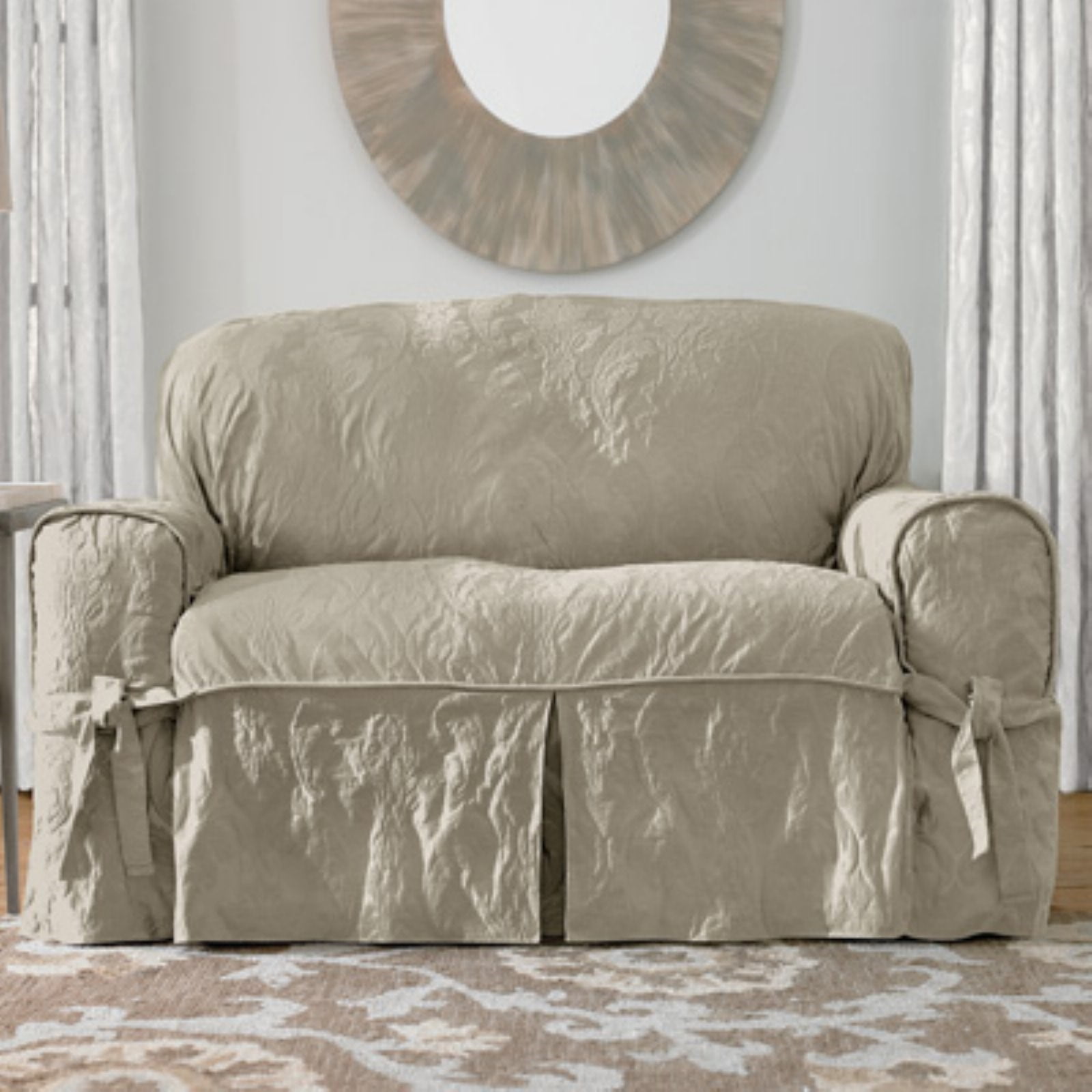 Sure Fit Matelasse Damask Loveseat Slipcover