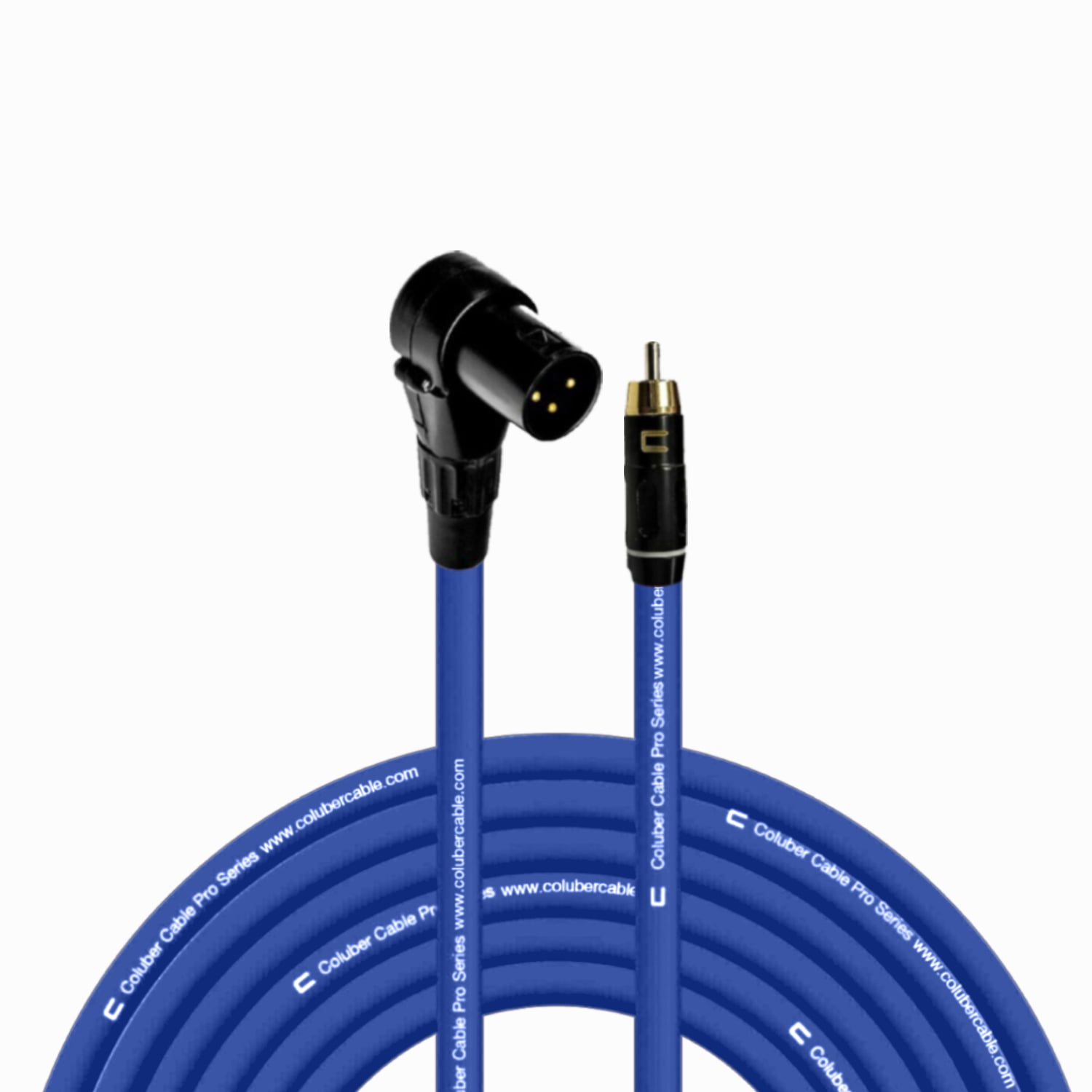 Coluber Cable Balanced Right Angle XLR Male to RCA Male Pro 3Pin Connector