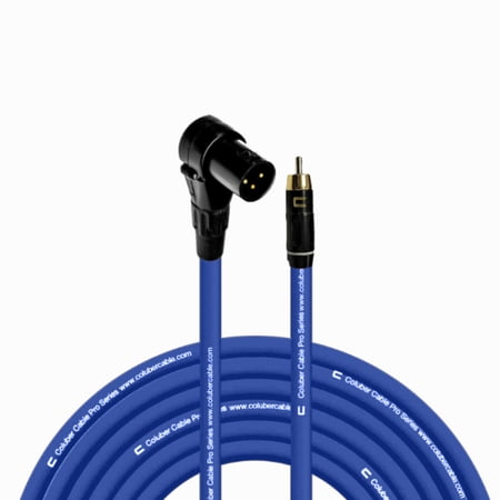 Coluber Cable Balanced Right Angle XLR Male to RCA Male Pro 3-Pin Connector