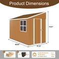 thumbnail image 3 of Aukfa 8x4 FT Outdoor Metal Storage Shed with Lockable Door, Heavy-Duty Galvanized Steel Garden Shed with Sloped Roof, Vents & Window for Backyard, Patio, Bike & Tool Storage, 3 of 8
