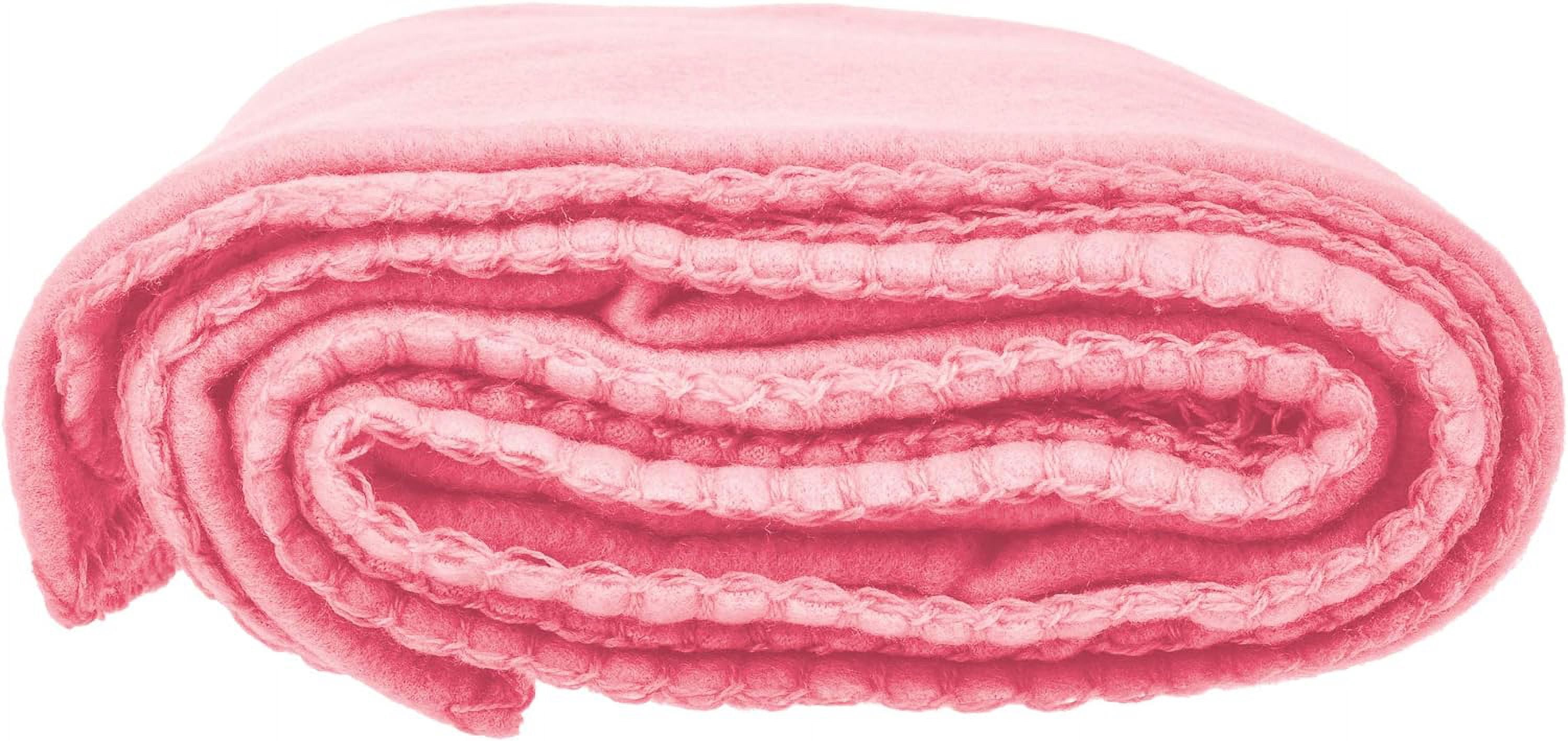Imperial Home 50” x 60” Soft Fleece Throw Blanket for Home & Travel, Pink 24-Pack