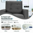 thumbnail image 2 of YYAo Accent Armchair, Single Sofa Chair,Mid-Century Upholstered Armchair Club Chair with Rubber Wood Legs-Gray, 2 of 10