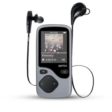 AGPTEK C05 8GB Bluetooth Portable MP4 Player with FM Radio, Lossless music Player with Bluetooth Wireless