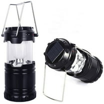 LED Camping Lantern Lamp, 2 Pack Portable Solar Powered Collapsible Tent Lights Pop Up Flashlight for Hurricane Storm, Home Emergency, Power Outage, Hiking