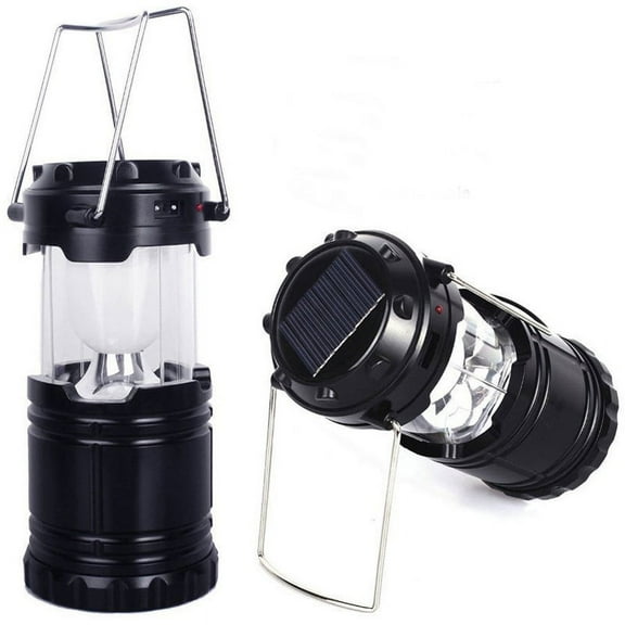 LED Camping Lantern,2 Pack Solar Lantern Flashlights,Waterproof Collapsible and Portable Rechargeable Lantern,Camping Accessories