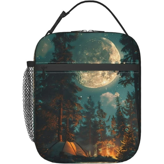 Insulated Lunch Box for Women Men Camp Theme Lunch Box Reusable Portable Lunch Bag Cooler Tote Durable Lunch Container for Office Picnic Work Travel